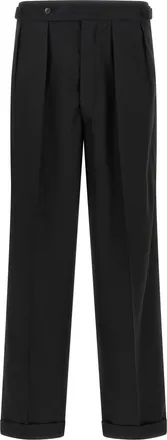 Cellar Door Black Polyester Casual Mens Pants