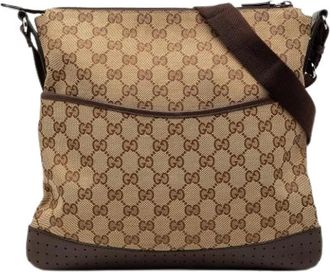 Gucci Pre-owned Cross Body Bags, female, Brown, Size: ONE SIZE Pre-owned Canvas Crossbody Bag