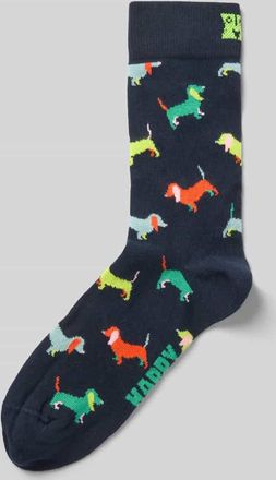 Happy Socks Socken mit Motiv-Stitching Modell Puppy Love in Dunkelblau, Größe 36-40