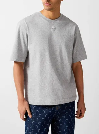 Marine Serre Mens Moon heather gray T-shirt
