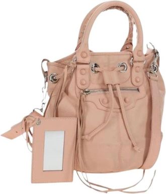 Balenciaga Pre-owned Vintage Bucket Bag - Dames - Vintage Tas - Roze - ONE Size - Leer - Vintage