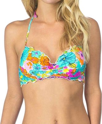 Hobie Underwire Push Up Ruffle Bralette Bikini Top In Fleur To Love