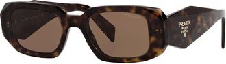 Prada Rechthoekige zonnebril - Dames - Accessoires - Bruin - Maat: 49 MM