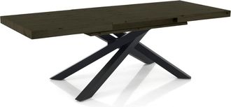Oresteluchetta Mesa extensible mdf/metal roble gris-negro 75,5x90x160-240 cm