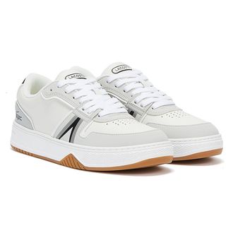 Lacoste L001 0722 2 Mens White / Black Trainers Leather - Size UK 7