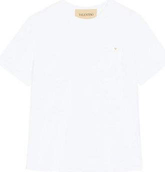 Valentino Valentino Cotton T-Shirt With VGold