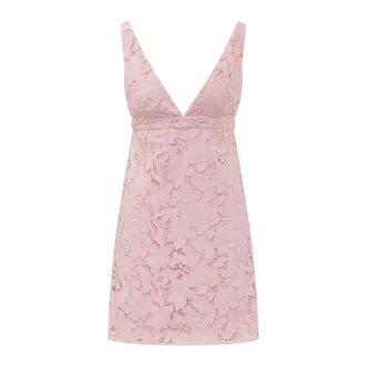 Michael Kors Short Dresses, female, Pink, Size: 2XS Corded Floral Lace Mini Dress