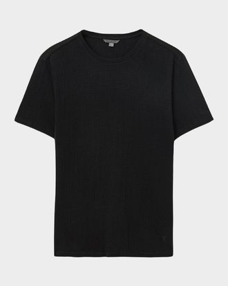 John Varvatos Mens Brasse Chain-Stitch Crewneck T-Shirt