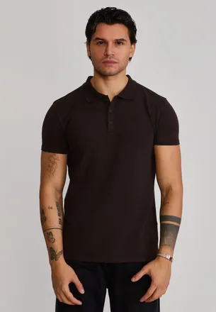 Siksilk Mens Dark Brown Polo T-Shirt XXL