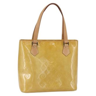 Louis Vuitton Houston Handbag Monogram Vernis Beige Patent_Leather Handbag (Pre-Owned)