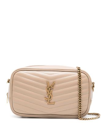 Saint Laurent mini Lou quilted leather crossbody bag - women - Calf Leather - One Size - Neutrals