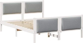 vidaXL Bed Frame with Headboard Light Grey 140 x 200 cm Fabric vidaXL