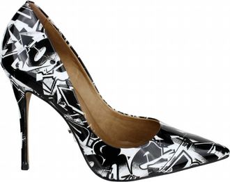 Carrano Womens Loretta Pump Heel In Graffiti Black / White