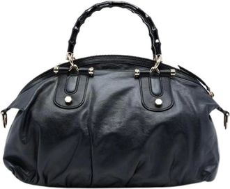 Gucci Pre-owned Handbags, female, Black, Size: ONE SIZE Pre-owned Vintage Bamboo Satchel