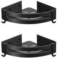 OEM Estante Esquinero Para Ducha, Sin Clavos, Estante Adhesivo Para Pared De Ba&ntilde;o (no Requiere Perforaci&oacute;n), Juego De 2 Con 4 Ganchos Extra&iacute;bles, Cesta De