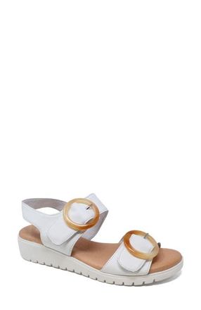 Django & Juliette Meldrick Low Wedge Sandal in White-White Sole at Nordstrom, Size 39