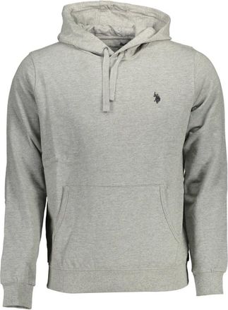 U.S.Polo Association Grijze Sweatshirt met Borduursel - Heren - Hoodies - Grijs - XL - Hoodies & sweatvesten