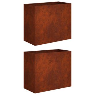vidaXL Macetero De Jard&iacute;n 2 Uds. Oxidado 60 X 30 X 40 Cm Acero Oxidado Vidaxl