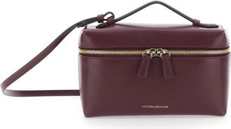 Victoria Beckham Vanity Red Crossbody Bag With Adjustable Strap And Logo Lettering On The Front In Leather Woman