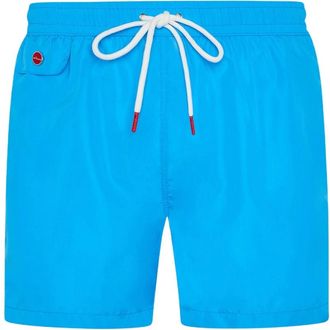Kiton Turquoise Zwemboxershorts - Heren - Strandmode - Blauw - L - Polyester - Badmode