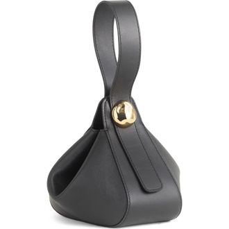 Madewell The Sculpted Metal Wristlet Bag in True Black at Nordstrom
