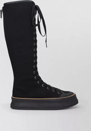 Max Mara canvas platform lace-up boots