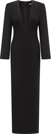 Solace London Lange Getailleerde Jurk - Dames - Maxi kleedjes - Zwart - XS - Leer - Kleedjes