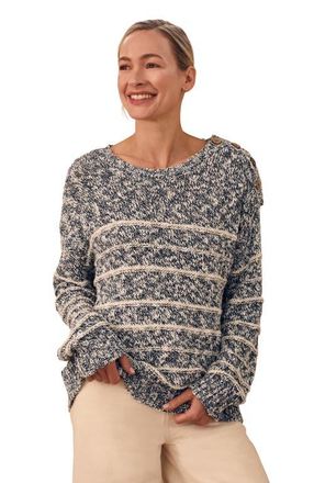 Celtic & Co. Linen Cotton Breton Sweater in Navy Mouline at Nordstrom, Size X-Small