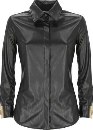 Elisabetta Franchi Black Leather-Effect Shirt
