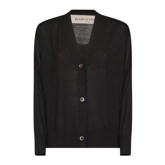 Blanca Vita Truien & Vesten, Dames, Zwart, 2Xs, Wol, Cardigan met knoopsluiting
