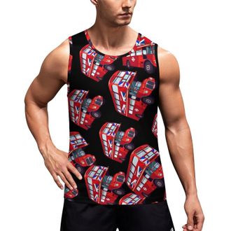 Generic Britain UK London Red Double Decker Bus Mens Workout Tank Top Sleeveless T-Shirt Muscle Shirts Summer Tee Top L