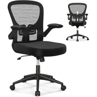 Costway Costway - Sedia da Ufficio con Ruote, Sedia da Ufficio con Schienale Schienale Regolabile 90&deg; a 120&deg;, Sedia da Scrivania Regolabile in Altezza, con