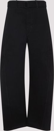 Christophe Lemaire Black Twisted Belted Cotton Pants