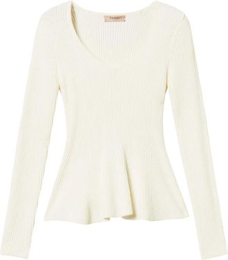 Twin-Set ribbed sweater - women - Viscose/Polyamide/Wool - L - White