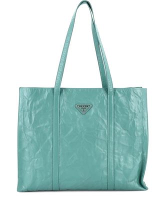 Prada Shopper Nappa Antique Large tote bag - Verde
