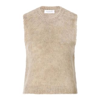 Rich & Royal Crew Nk Brushed Sleevless Set - - Knitwear - Donna - Beige - L