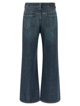 Brunello Cucinelli Womens Blue Cotton Flared Jeans Clothing