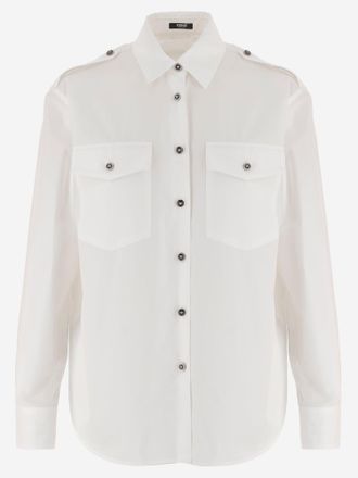 Versace Cotton Shirt With Contrasting Buttons