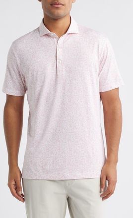 Johnnie-O Boggings Mushroom Print PREP-FORMANCE Golf Polo in Lobster at Nordstrom, Size Xx-Large