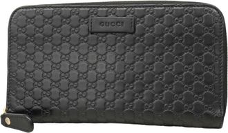 Gucci Black Leather Long Wallet (Bi-Fold) (Pre-Owned)