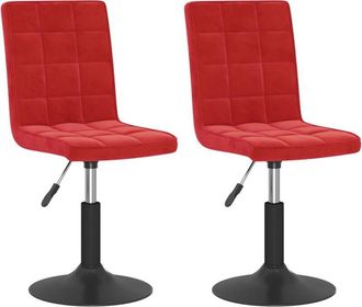 vidaXL Vidaxl - Sillas De Comedor Giratorias 2 Uds Terciopelo Rojo Vino Tinto