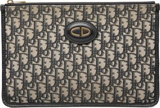 Dior Pre-owned Womens Oblique Canvas Clutch - Tan Textile - One Size