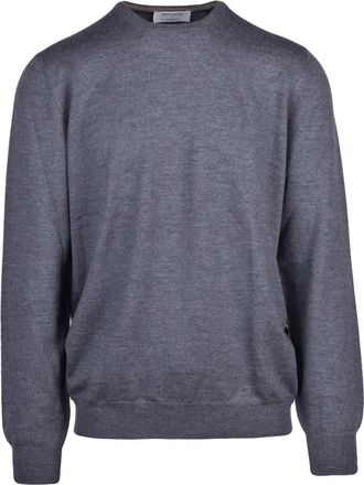 Gran Sasso Maglioncino Girocollo - Heren - Ronde hals truien - Grijs - 3XL - Wol - Truien & Vesten