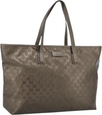 Gucci Pre-owned Vintage PVC Tote Bag - Dames - Vintage Shopper - Grijs - ONE Size - Leer - Vintage