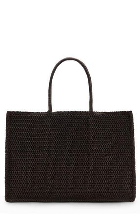 Mango Natural Fiber Tote in Chocolate at Nordstrom