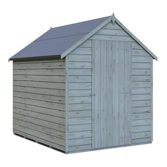 Shires Overlap 7 x 5 Feet Pressure Treated Value Range Shed Single Door in Grey
