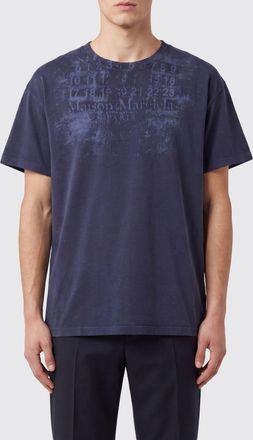 Maison Margiela T-shirt in cotone con logo numerico e spalle cadute