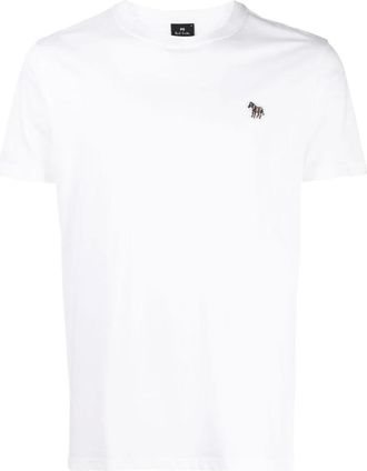 Paul Smith Magliette Bianca in Cotone con Patch Logo - - Tops - Uomo - Bianco - XL