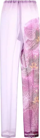 Dries Van Noten Womens Lilac Crepe Pachas Pant Fuchsia Exterior: Polyester Pantaloni Trousers