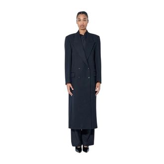 R&oacute;he Jassen, Dames, Zwart, XS, Wol, Double Breasted Tailored Coat